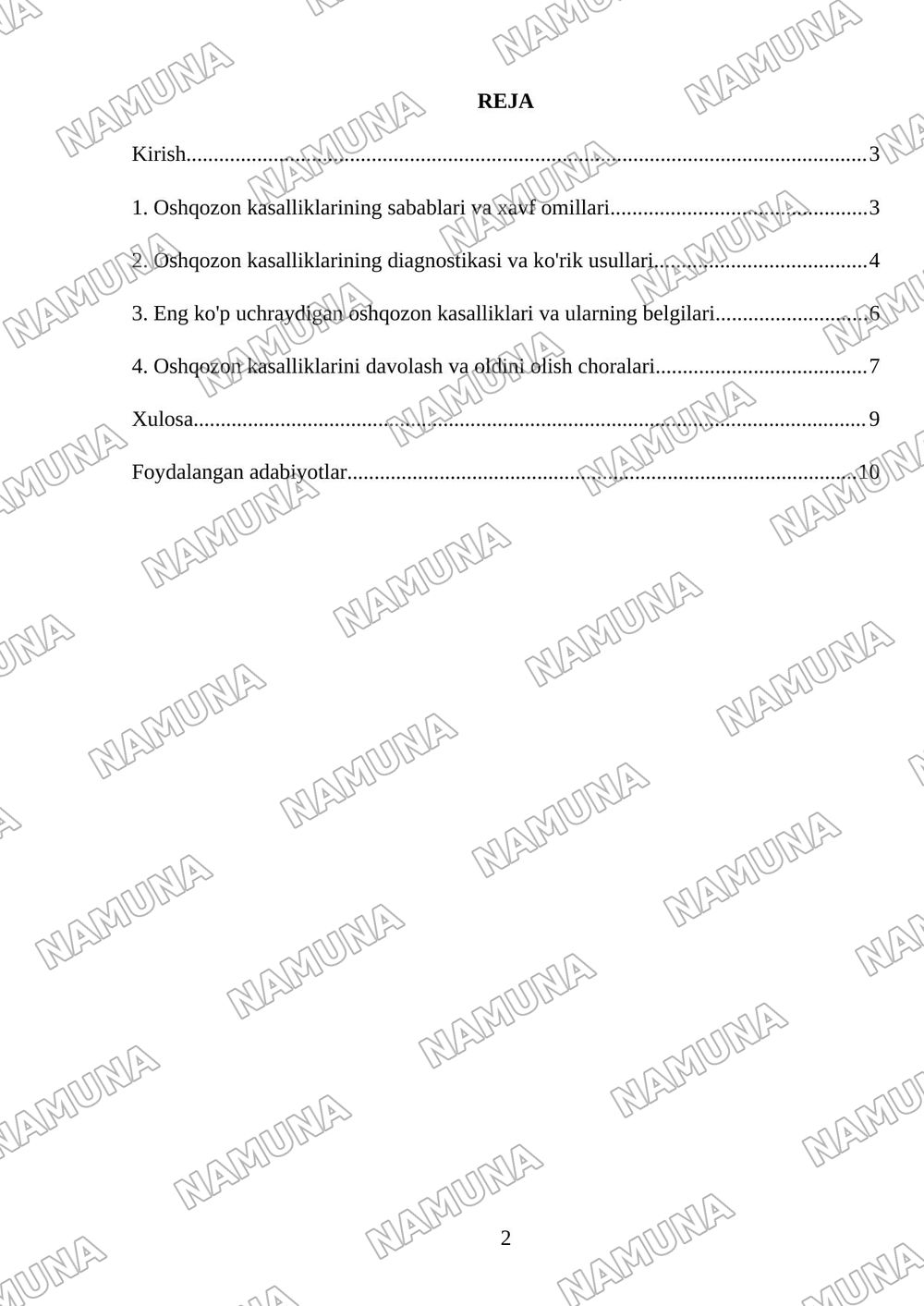 Oshqozon kasalliklari — referat, 2-varaq