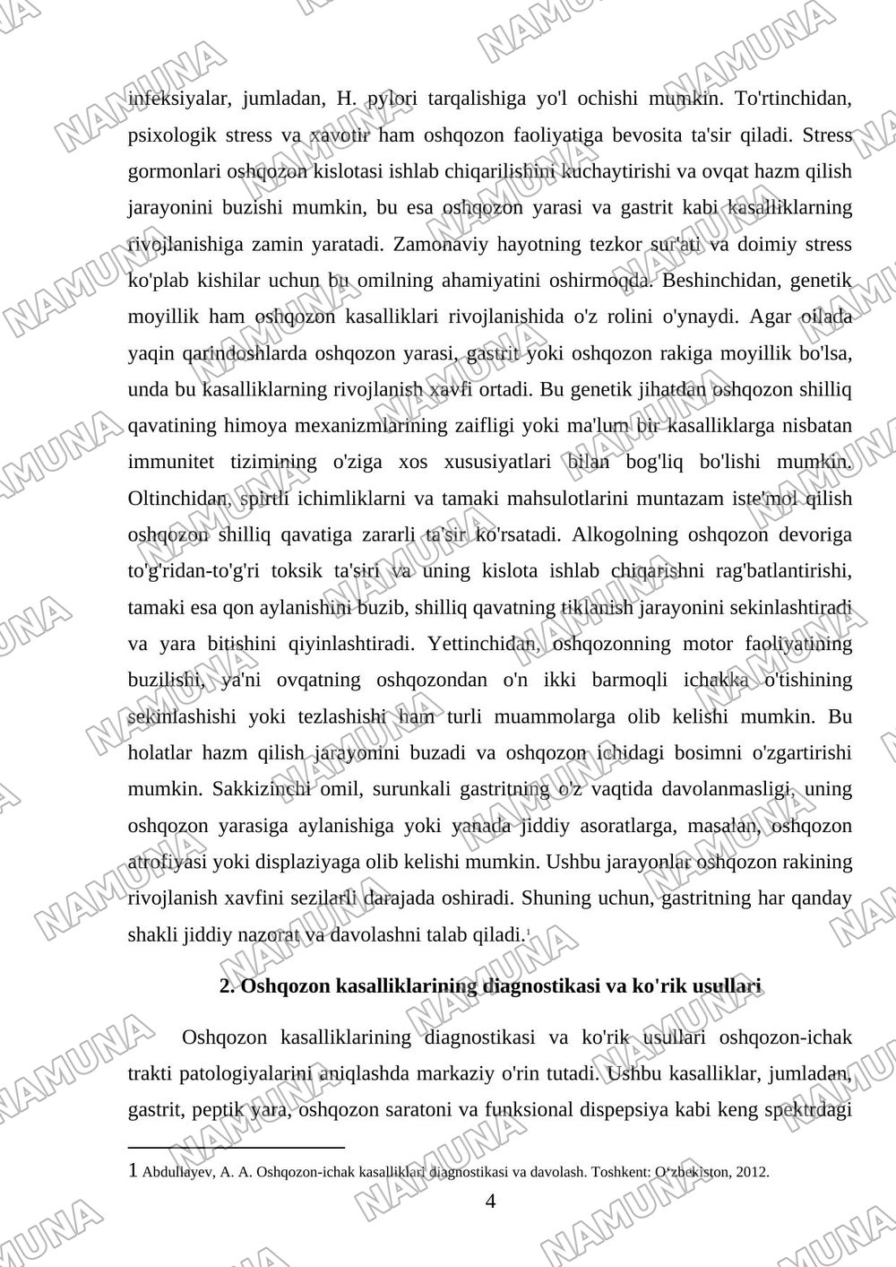 Oshqozon kasalliklari — referat, 4-varaq