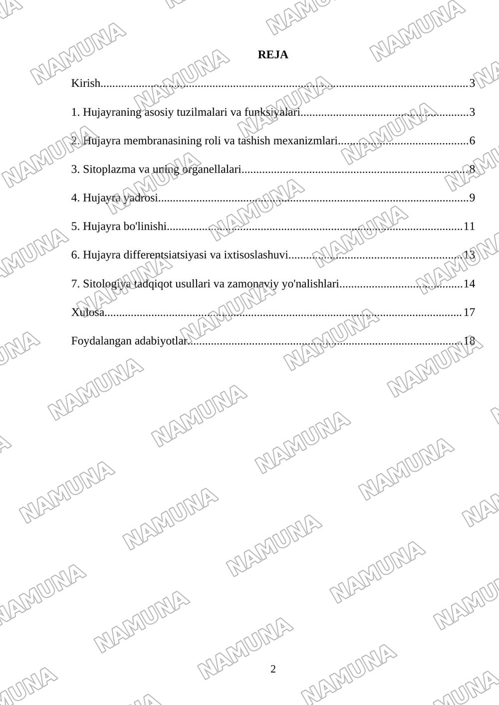 Sitologiya — referat, 2-varaq