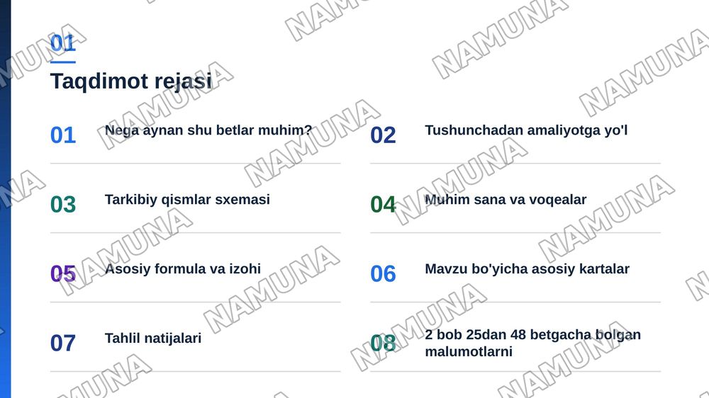 2 bob 25dan 48 betgacha bolgan malumotlarni — zamonaviy taqdimot, 2-slayd
