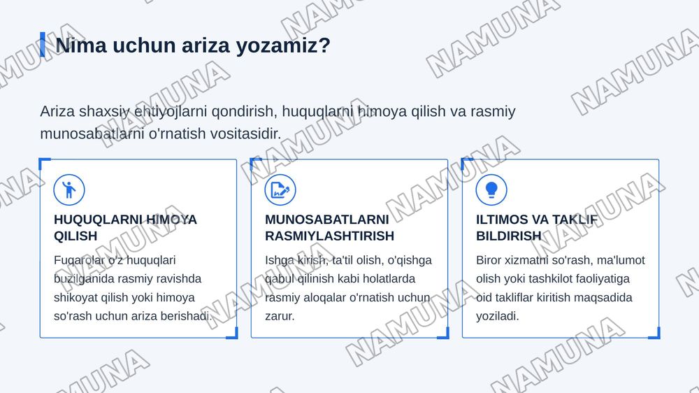 Ariza va uning turlari — zamonaviy taqdimot, 4-slayd