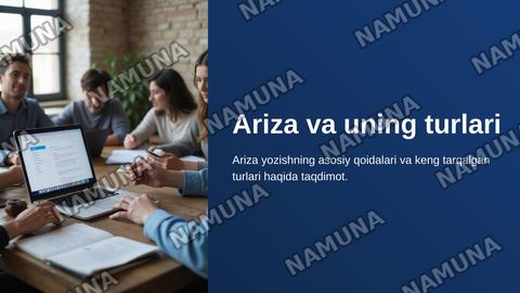 Ariza va uning turlari — zamonaviy taqdimot