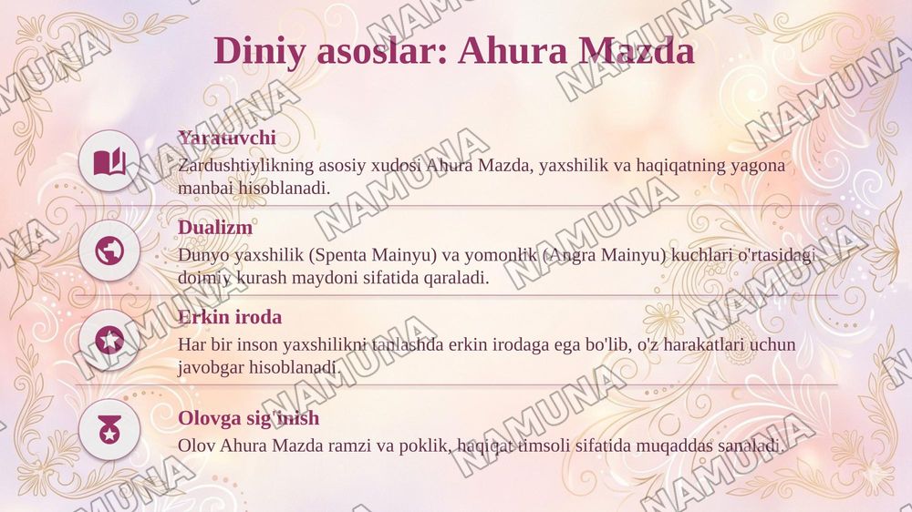 Zardushtiylik dini tarixi — taqdimot, 4-slayd
