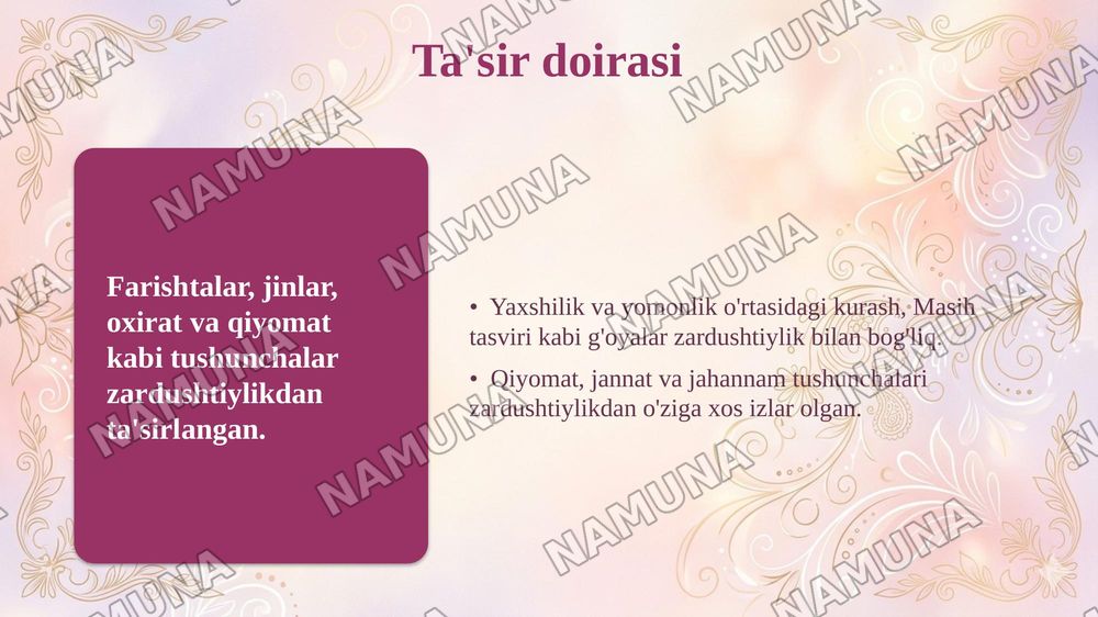 Zardushtiylik dini tarixi — taqdimot, 7-slayd