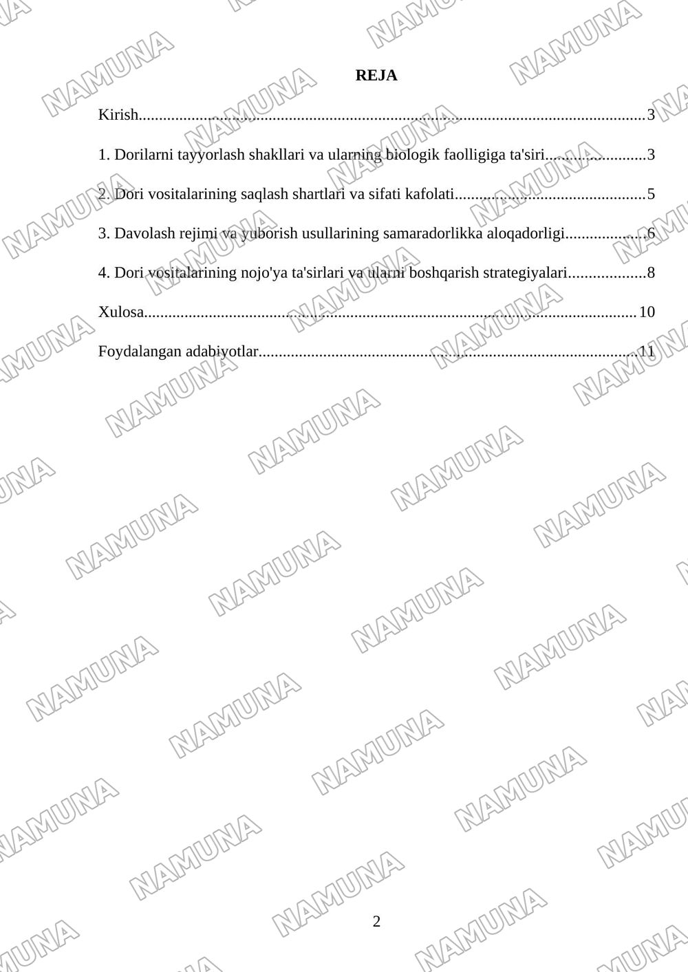 Dori vositalari va ulardan foydalanish usullari. Dori vositalarining shakli, saqlash shartlari. Davolash rejimi, yuborish usullari. Eng keng tarqalgan nojo'ya tasvirlar va asoratlar — mustaqil ish, 2-varaq
