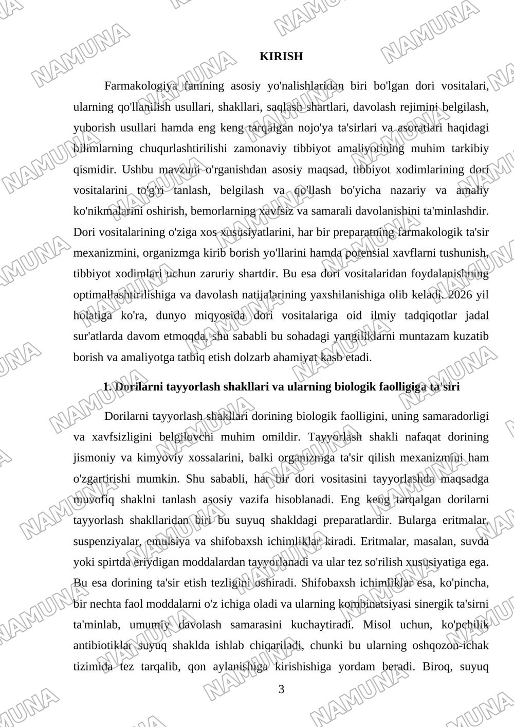 Dori vositalari va ulardan foydalanish usullari. Dori vositalarining shakli, saqlash shartlari. Davolash rejimi, yuborish usullari. Eng keng tarqalgan nojo'ya tasvirlar va asoratlar — mustaqil ish, 3-varaq