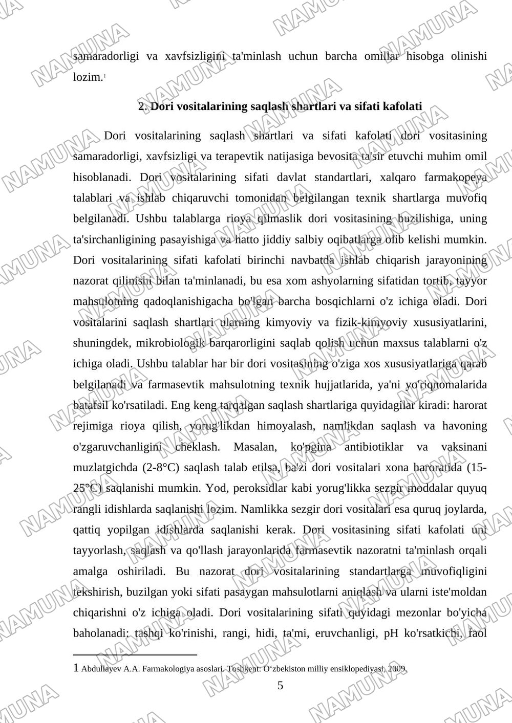 Dori vositalari va ulardan foydalanish usullari. Dori vositalarining shakli, saqlash shartlari. Davolash rejimi, yuborish usullari. Eng keng tarqalgan nojo'ya tasvirlar va asoratlar — mustaqil ish, 5-varaq