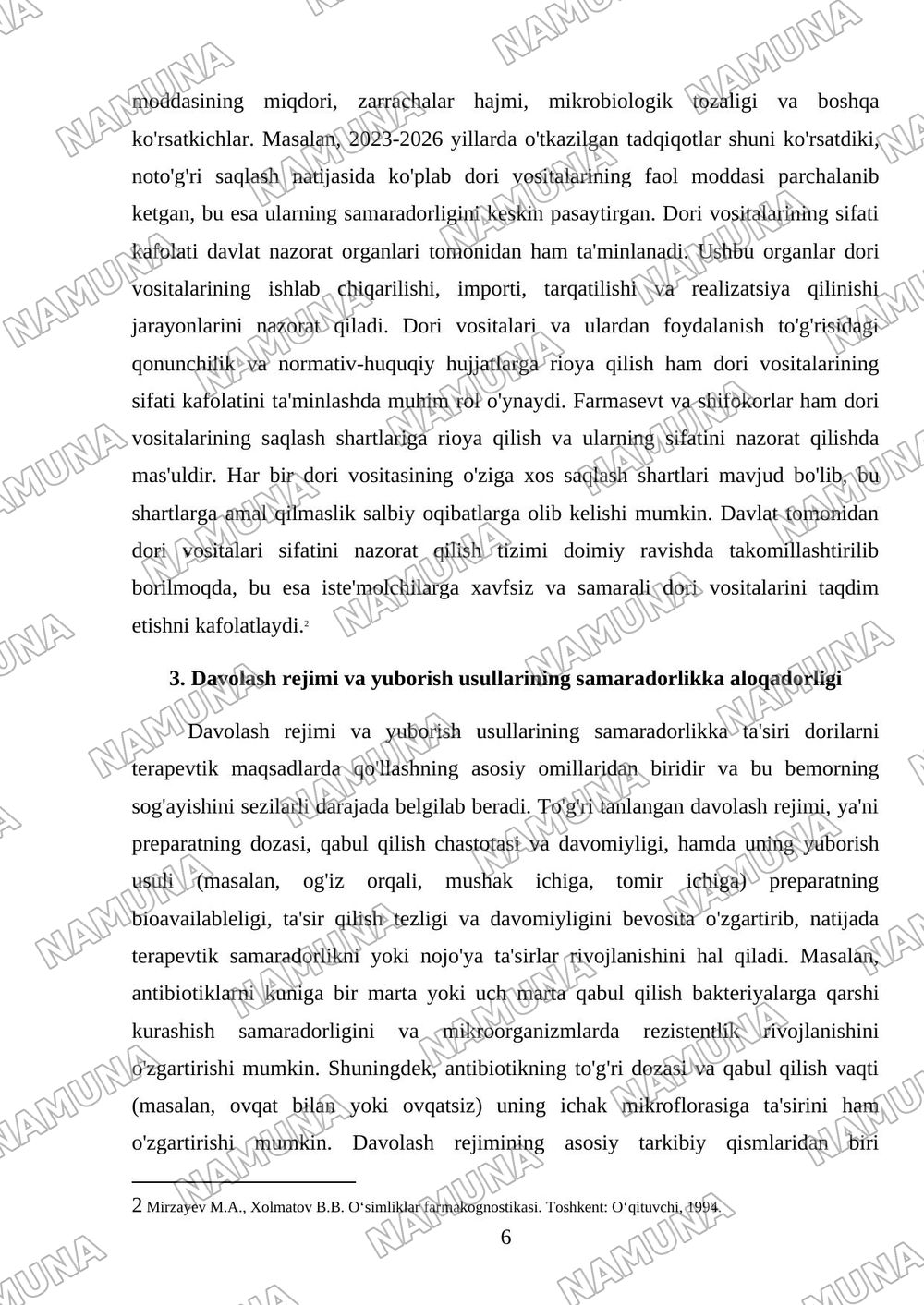 Dori vositalari va ulardan foydalanish usullari. Dori vositalarining shakli, saqlash shartlari. Davolash rejimi, yuborish usullari. Eng keng tarqalgan nojo'ya tasvirlar va asoratlar — mustaqil ish, 6-varaq