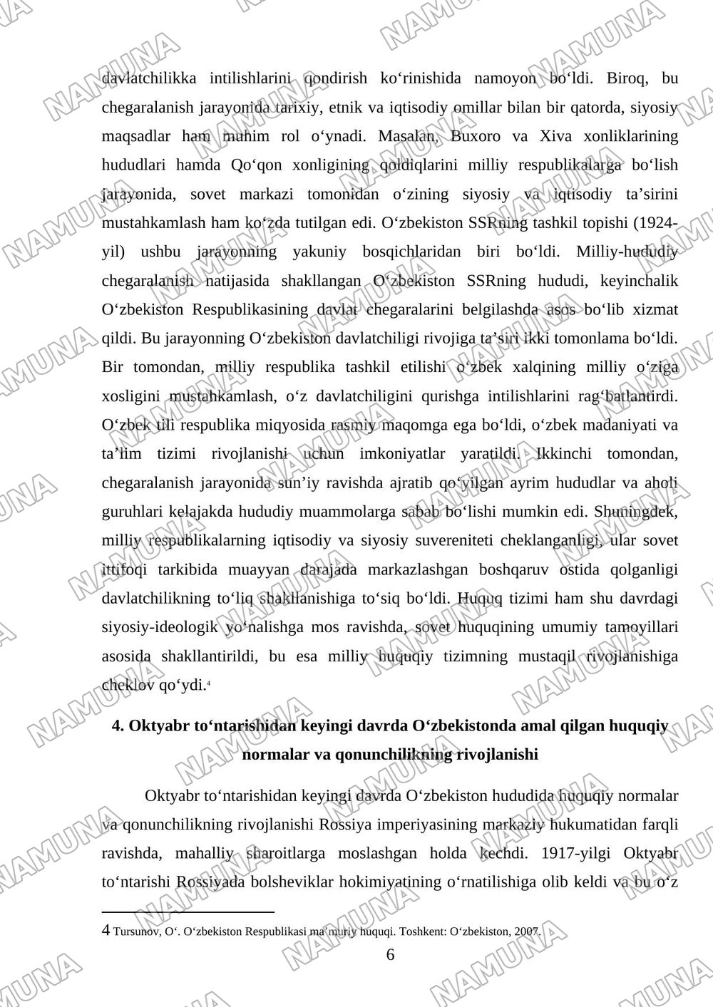 14-mavzu: Oktyabr toʻntarishidan soʻng Oʻzbekiston hududida davlat va huquq. — mustaqil ish, 6-varaq