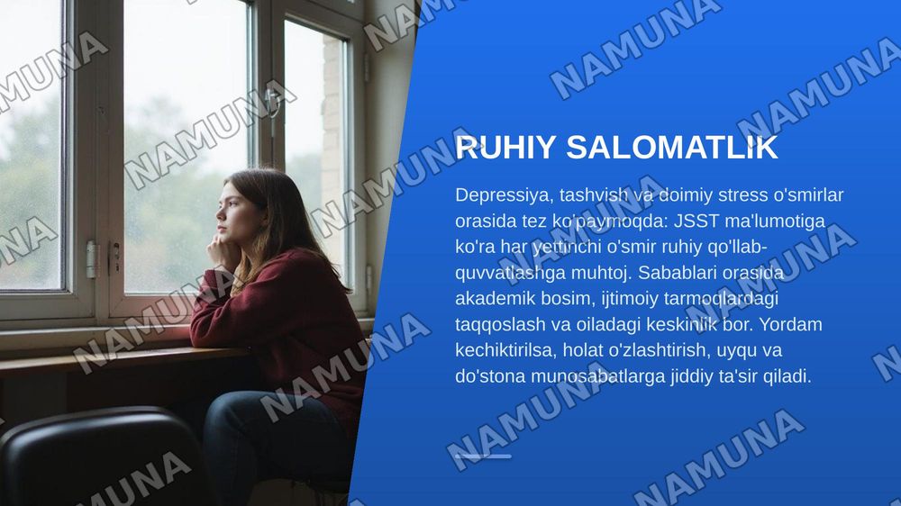 O'smirlar salomatligi — zamonaviy taqdimot, 8-slayd