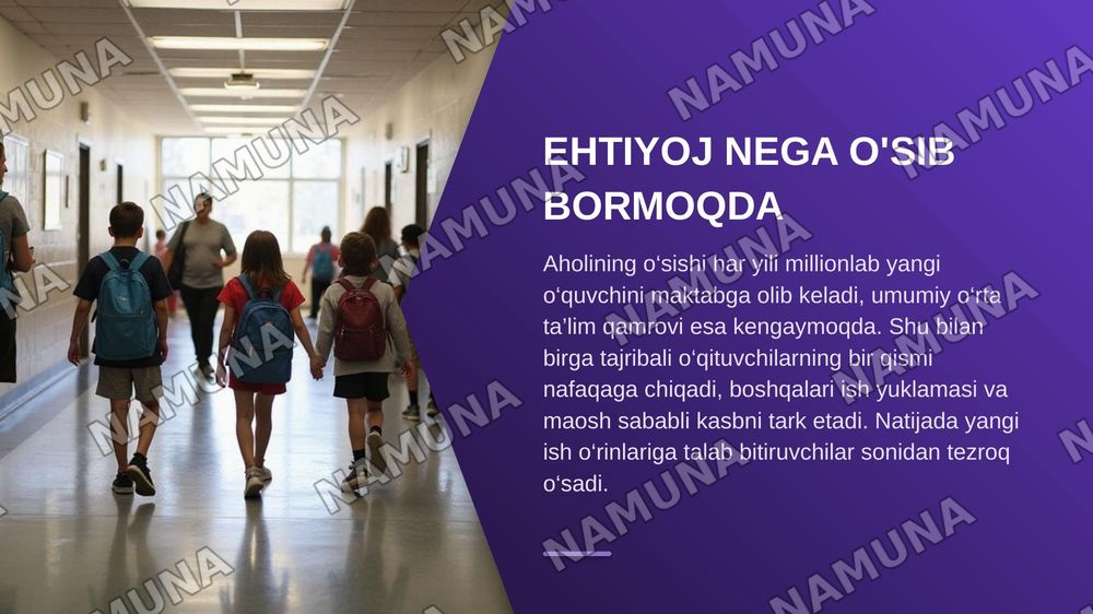 Jahon mamlakatlarida pedagog kadrlarga bo‘lgan ehtiyoj va ularni tayyorlash masalalari — zamonaviy taqdimot, 4-slayd
