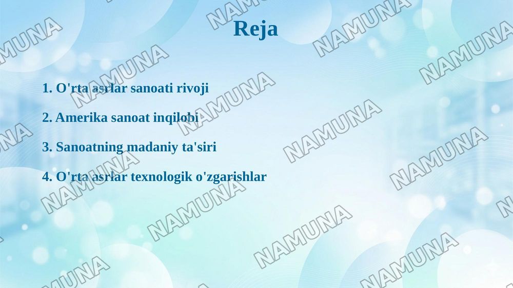 O'rta asrlarda Amerika sanoat inqilobi — taqdimot, 2-slayd