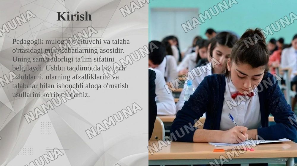 Pedagogik mulogot yslublari — taqdimot, 3-slayd