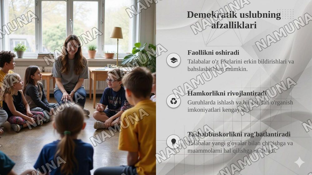 Pedagogik mulogot yslublari — taqdimot, 6-slayd