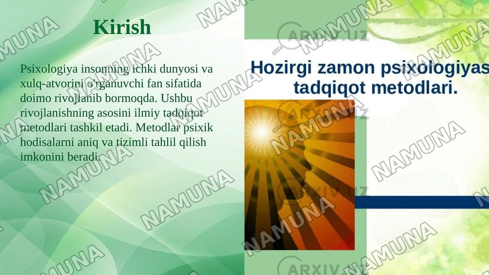 Hozirgi zamon pisixologiyasining tadqiqot metodlari — taqdimot, 3-slayd