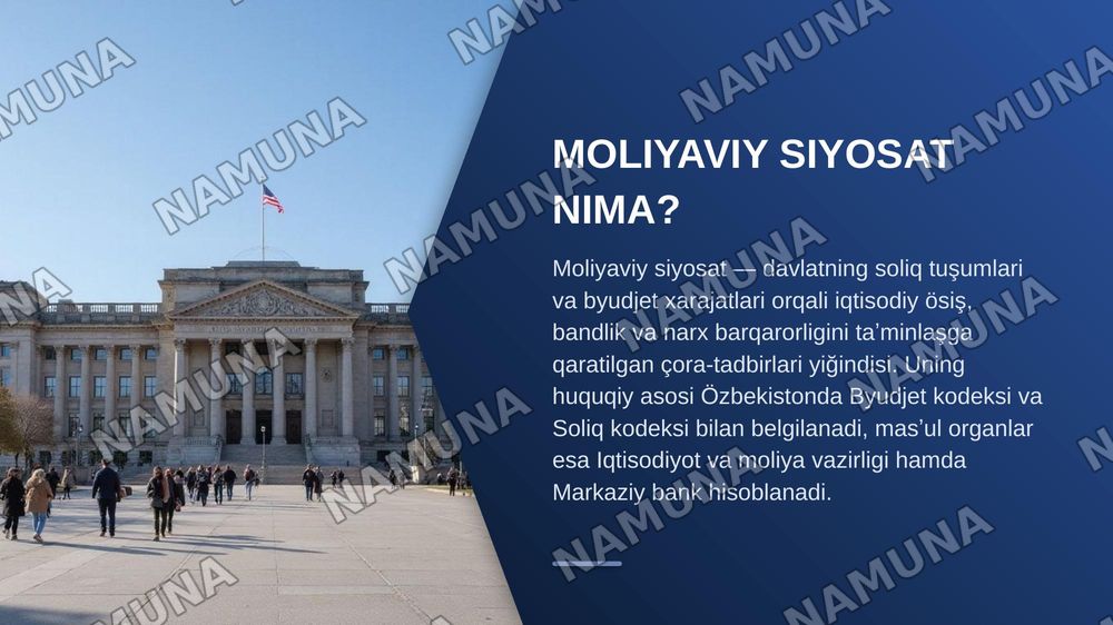 Moliyaviy siyosat — zamonaviy taqdimot, 4-slayd