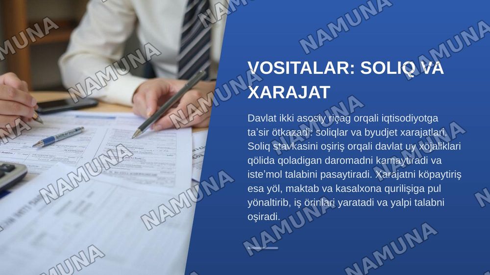 Moliyaviy siyosat — zamonaviy taqdimot, 5-slayd