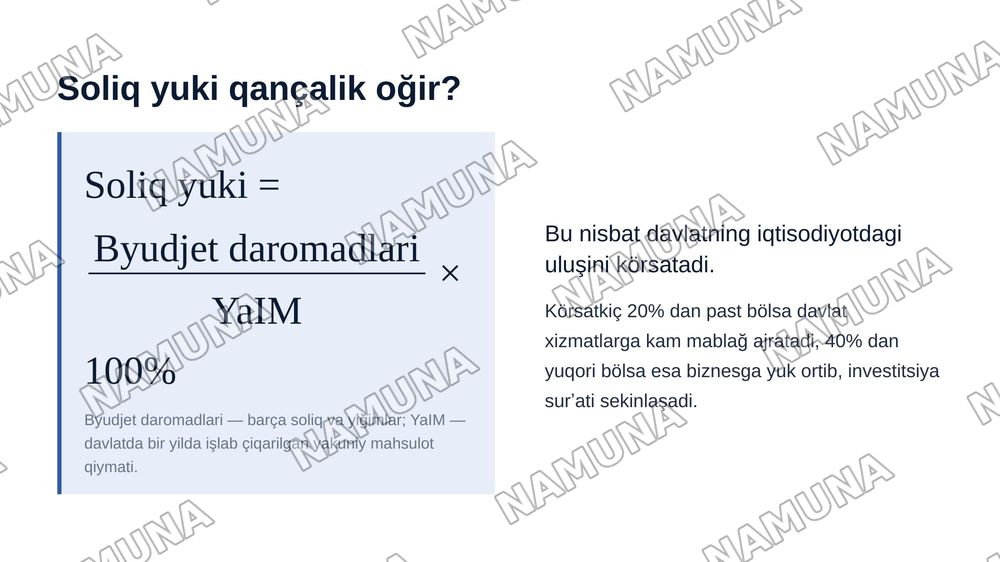 Moliyaviy siyosat — zamonaviy taqdimot, 6-slayd