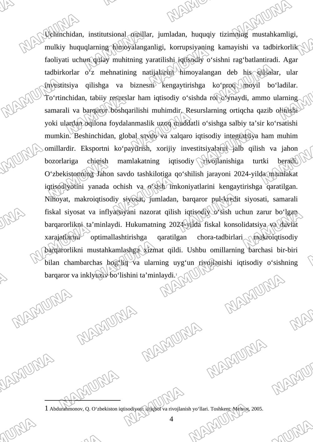 Iqtisodiy o‘sishning maqsadi — mustaqil ish, 4-varaq