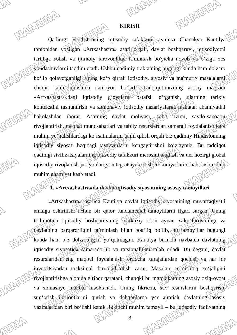 Qadimgi Hindistonning iqtisodiy g‘oyalari («Artxashastra» — Kautilya ta’limoti) — mustaqil ish, 3-varaq