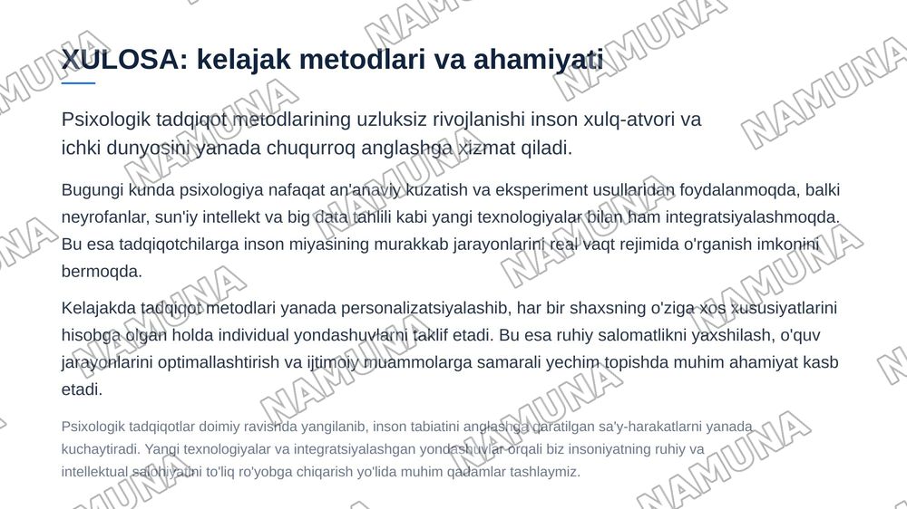 Hozirgi zamon pisixalogiyasining tadqiqot metodlari — zamonaviy taqdimot, 7-slayd