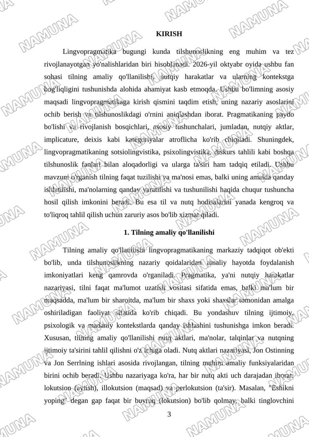 Lingvopragmatika — mustaqil ish, 3-varaq