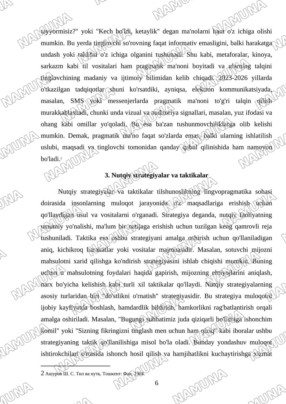 Lingvopragmatika — mustaqil ish, 6-varaq