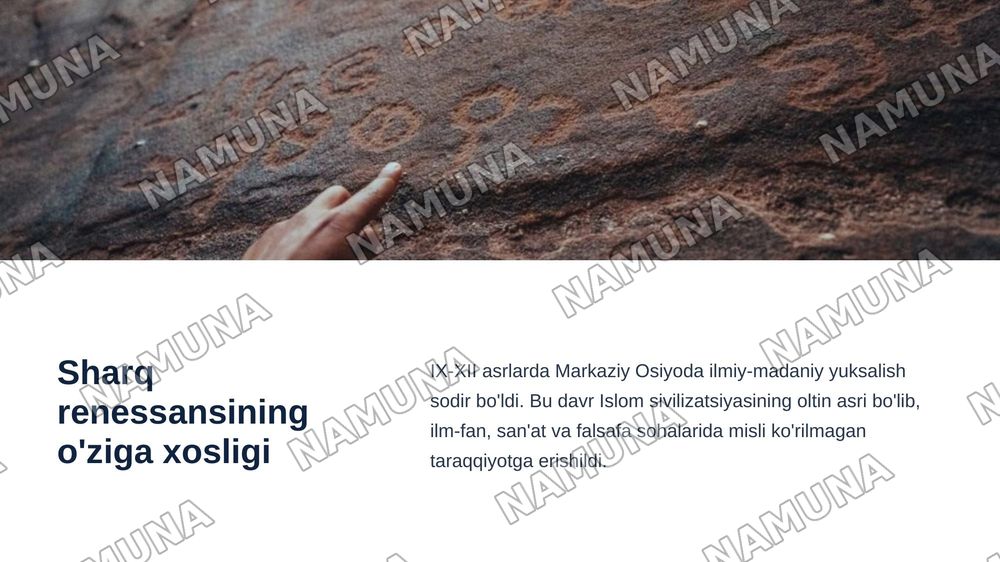 IX-XII asrlarda mamlakatimiz hududida ro’y bergan madaniy uyg’onish (Renesans) Buyuk allomalarning jahon sivilizatsiyasiga qo’shgan hissasi — zamonaviy taqdimot, 3-slayd