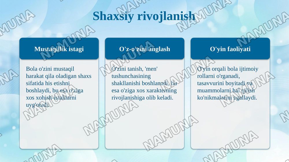 Ilk bolalik davri psixologik xususiyatlari — taqdimot, 6-slayd