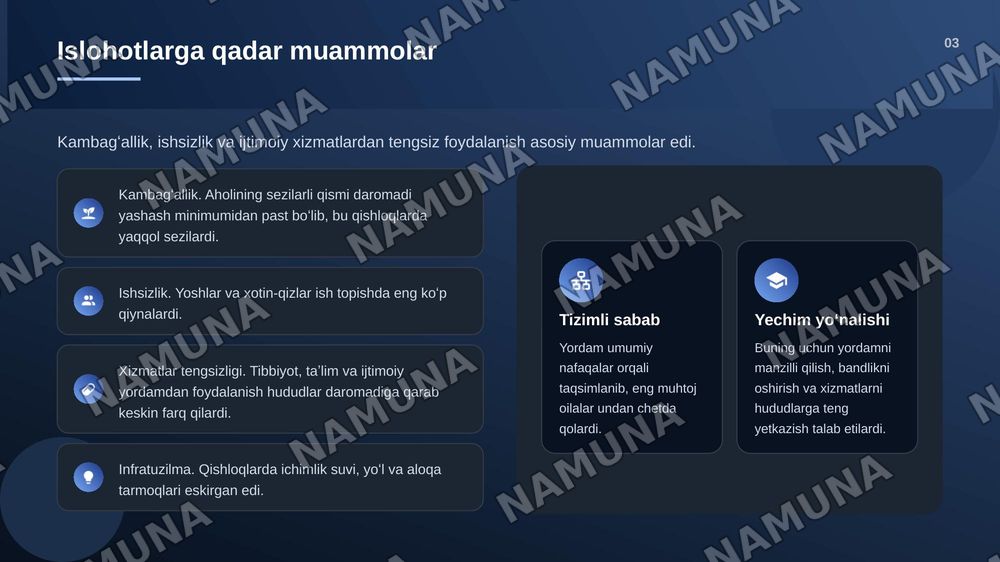 Oʻzbekiston Respublikasida ijtimoiy sohada islohotlar — zamonaviy taqdimot, 4-slayd