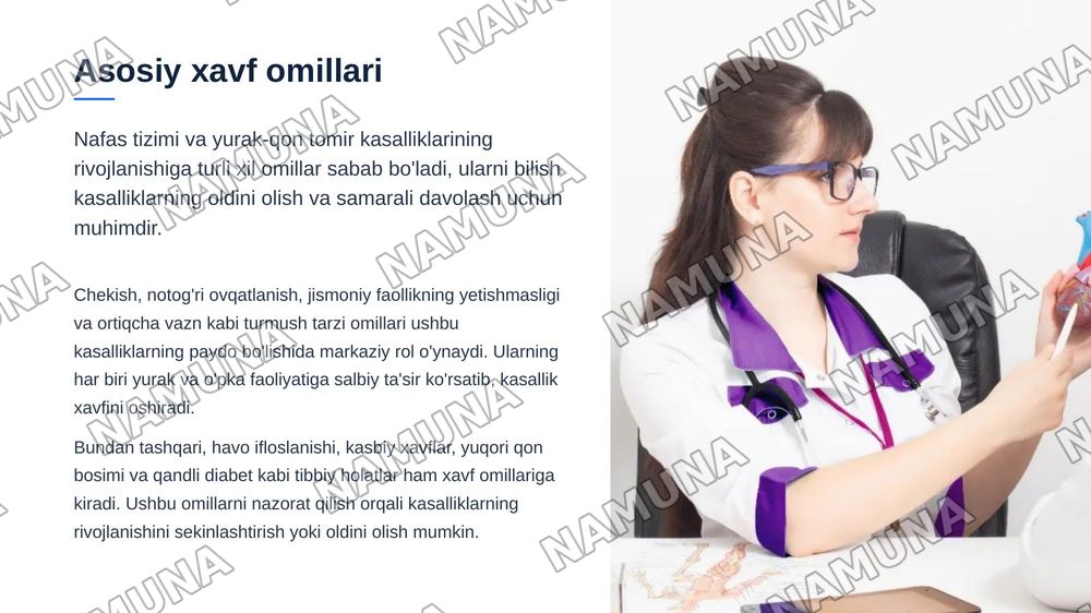 Nafas tizimi va yurak qon tomir kasalliklari bilan kasallangan bemorlarni parvarish qilish va ularning nazorati — zamonaviy taqdimot, 4-slayd