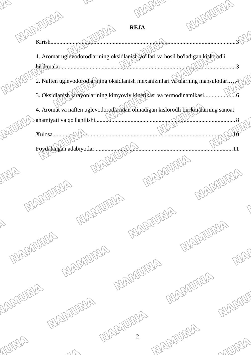 AROMATIK VA NAFTEN UGLEVODORODLARINI OKSIDLASH BILAN KISLORODLI BIRIKMALAR — mustaqil ish, 2-varaq