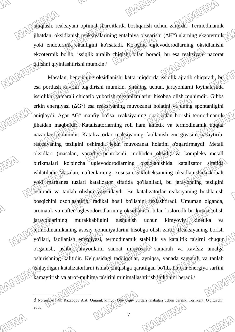 AROMATIK VA NAFTEN UGLEVODORODLARINI OKSIDLASH BILAN KISLORODLI BIRIKMALAR — mustaqil ish, 7-varaq