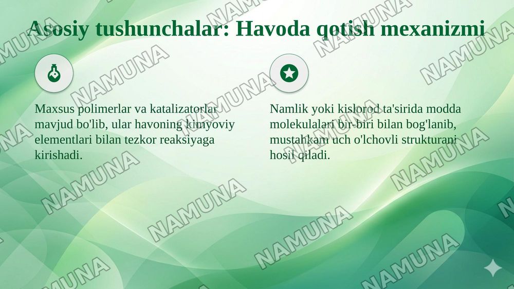 Havoda qotadigan bog‘lovchi materiallar. — taqdimot, 4-slayd