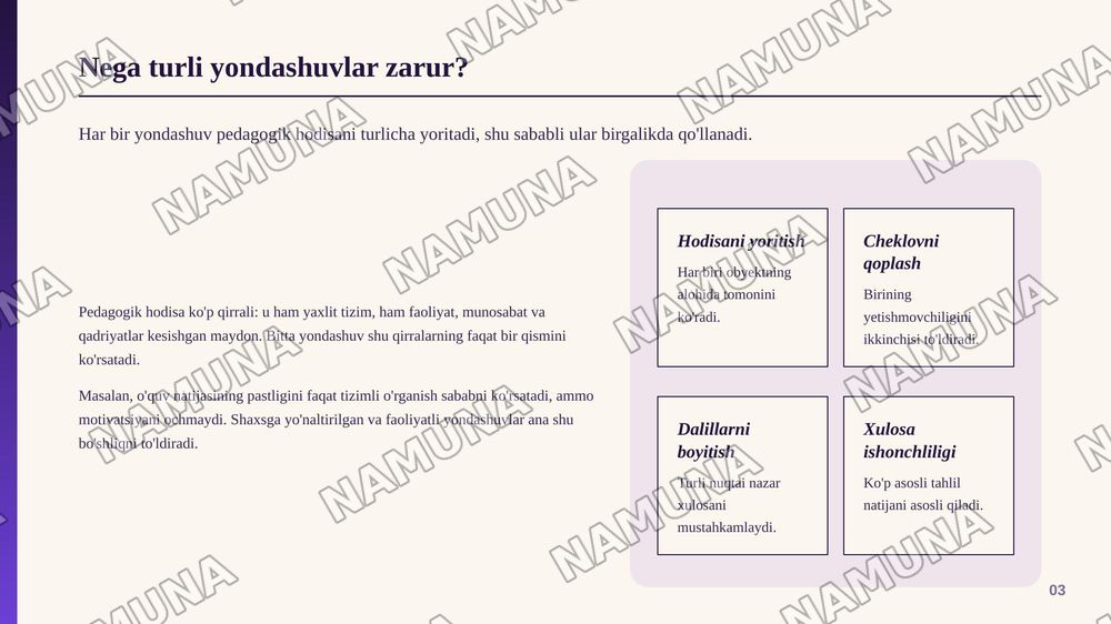 Pedagogikadagi asosiy metodolik yondashuvlar — zamonaviy taqdimot, 4-slayd