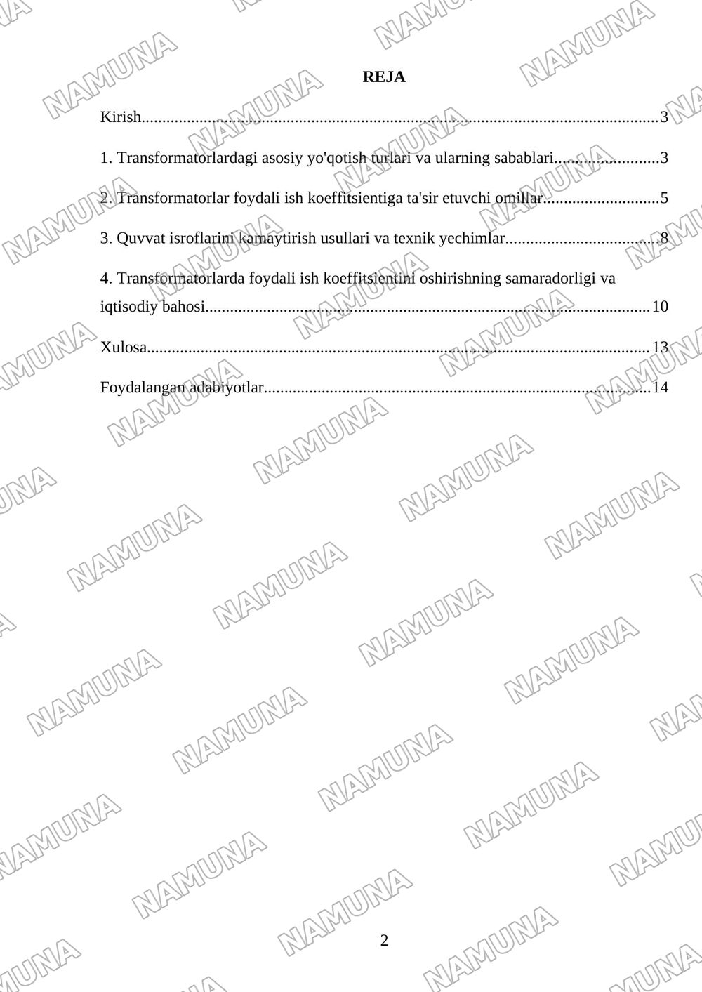 Transformatorlarda quvvat isroflari va foydali ish koeffitsienti tahlili — mustaqil ish, 2-varaq