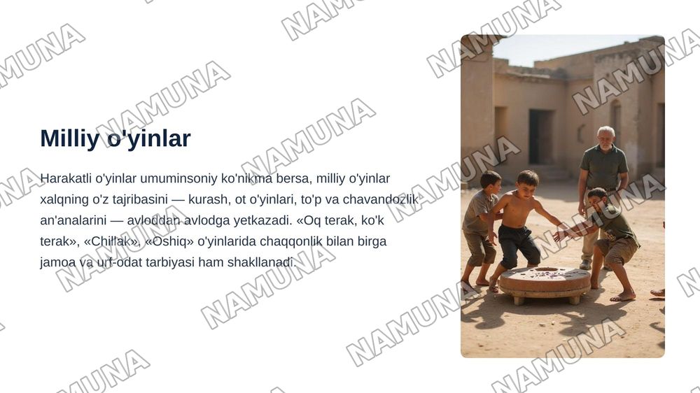 Harakatli va milliy o'yinlarning sportdagi orni — zamonaviy taqdimot, 4-slayd