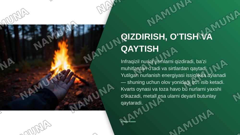 Infraqizil nurlar. Xossalari. Manbalari. Detektorlari. Tibbiyotda qo'llanilishi — zamonaviy taqdimot, 5-slayd