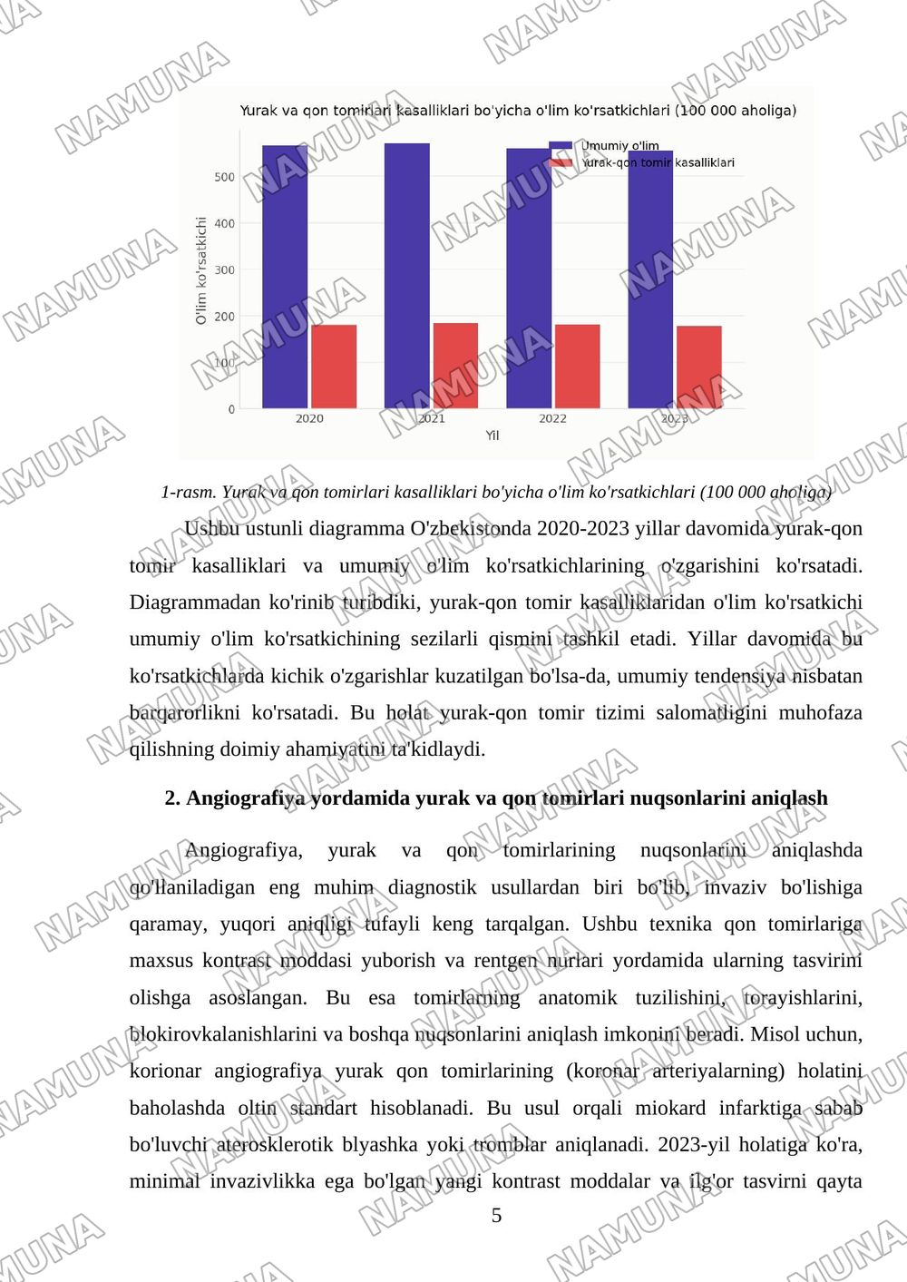 Yurakning rivojlanish nuxsonlari yurak va qon tomirlarining rentgenografiya va angiografiya — mustaqil ish, 5-varaq