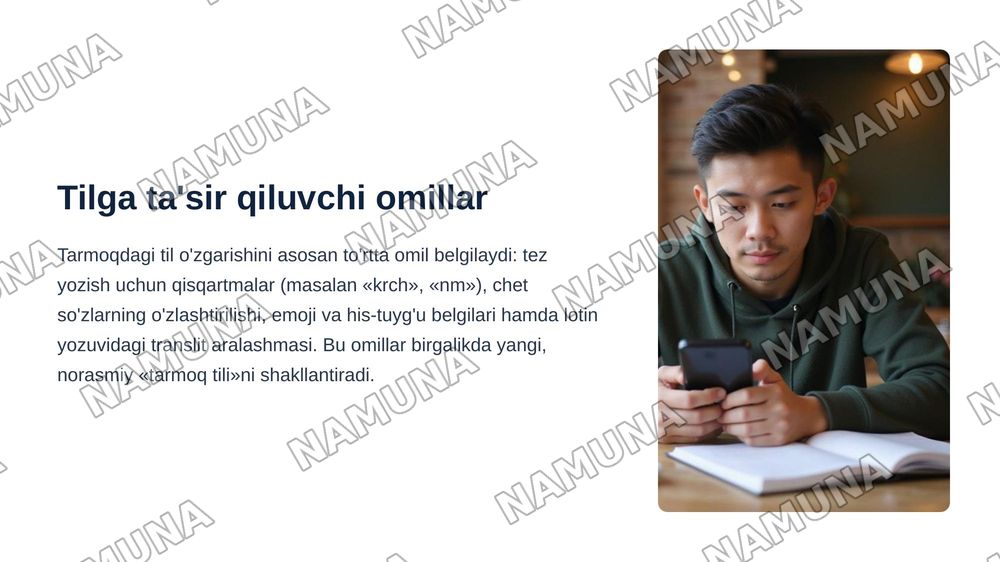 Ijtimoiy tarmoqlarning ona tilimizga ta'siri — zamonaviy taqdimot, 5-slayd