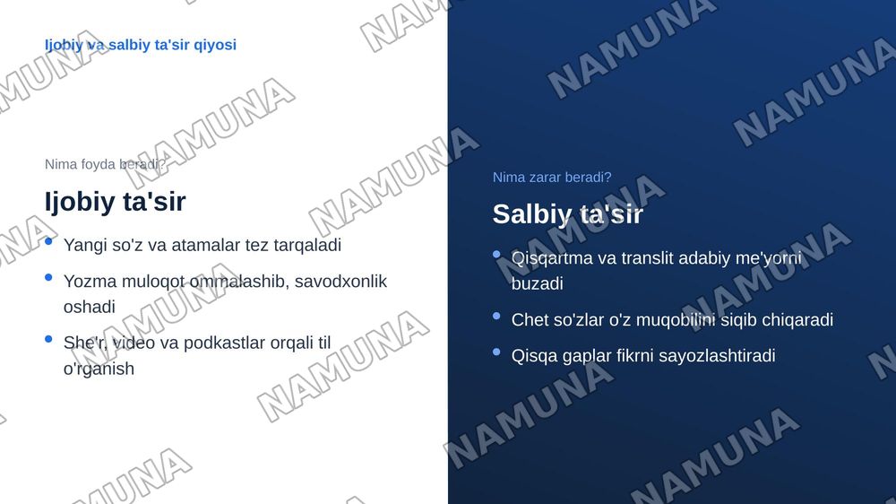 Ijtimoiy tarmoqlarning ona tilimizga ta'siri — zamonaviy taqdimot, 7-slayd
