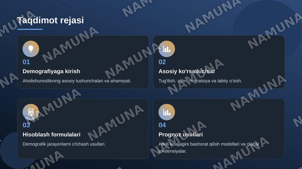 Global Demografik hisob kitoblar va proagnozlat ni hisoblash formulalari — zamonaviy taqdimot, 2-slayd