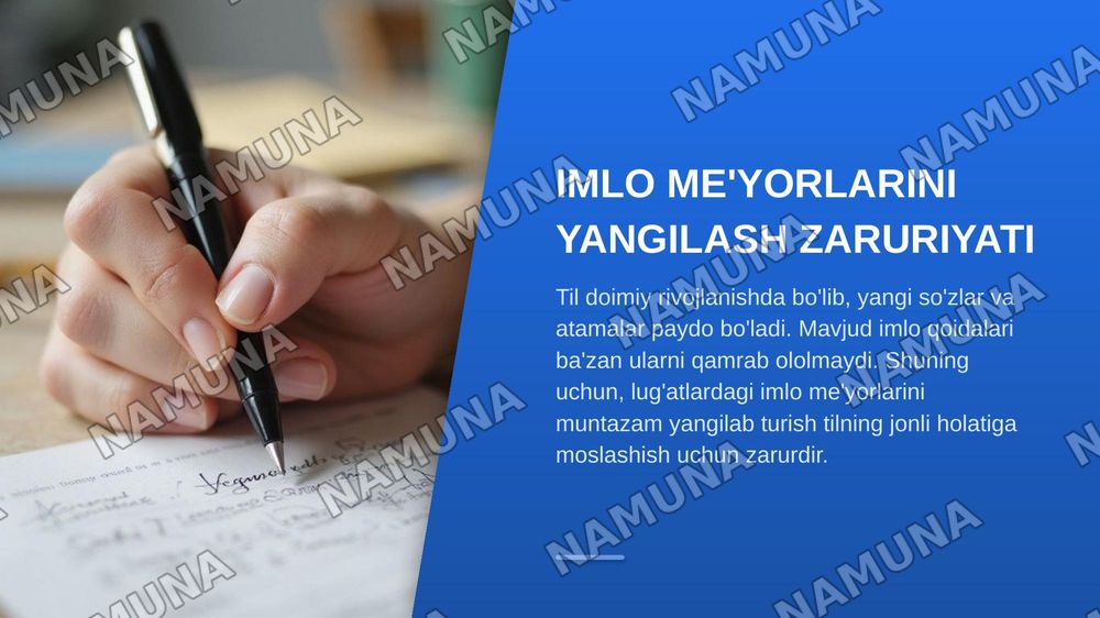 O'zbek lug'atida imlo xatolar ustida ishlash — zamonaviy taqdimot, 8-slayd