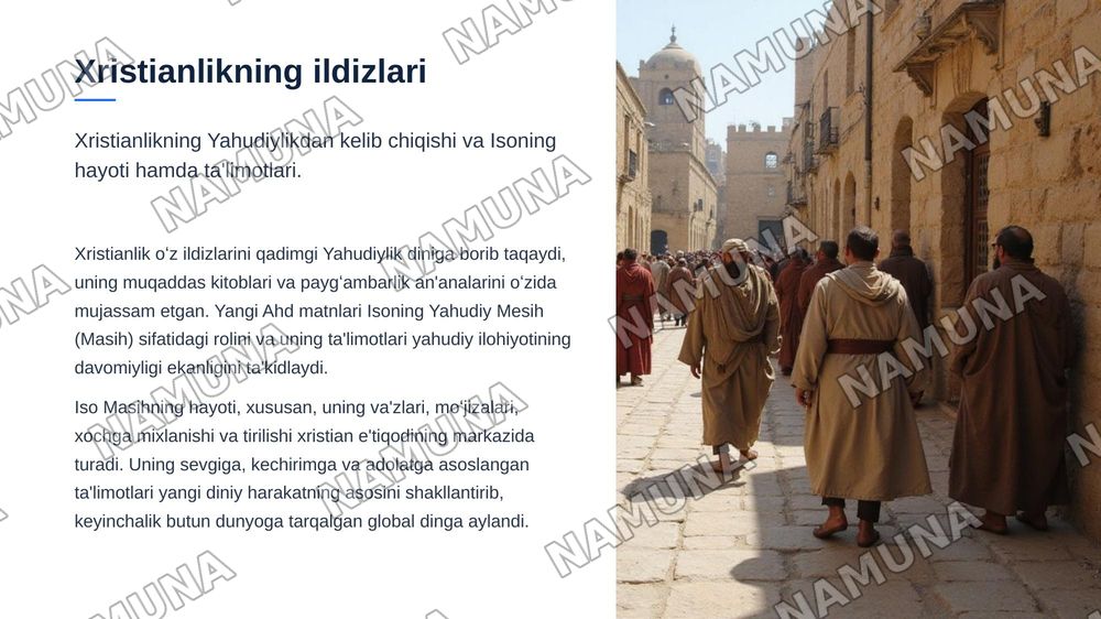 Xristian dini tarixi va asosiy gʻoyalari — zamonaviy taqdimot, 3-slayd