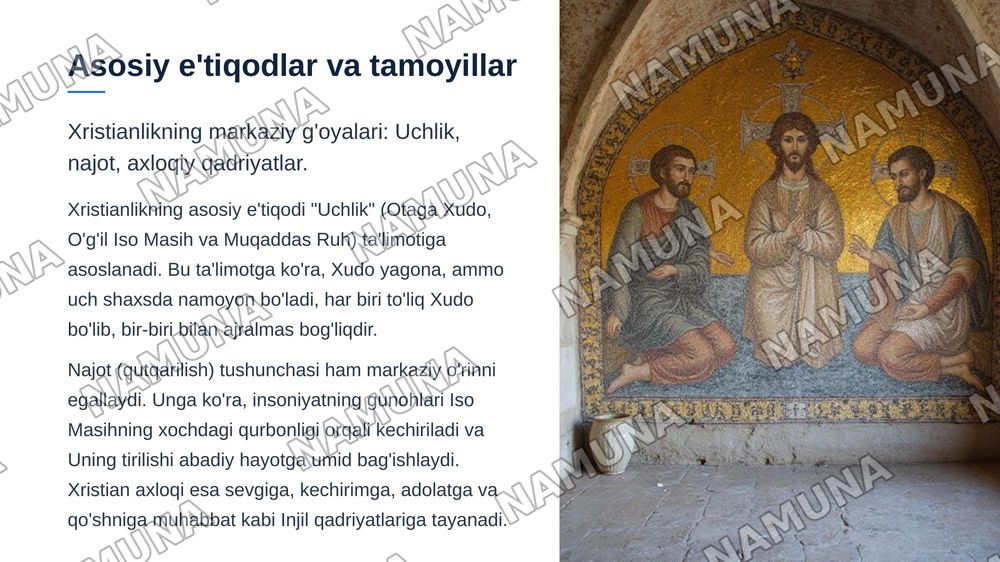 Xristian dini tarixi va asosiy gʻoyalari — zamonaviy taqdimot, 5-slayd