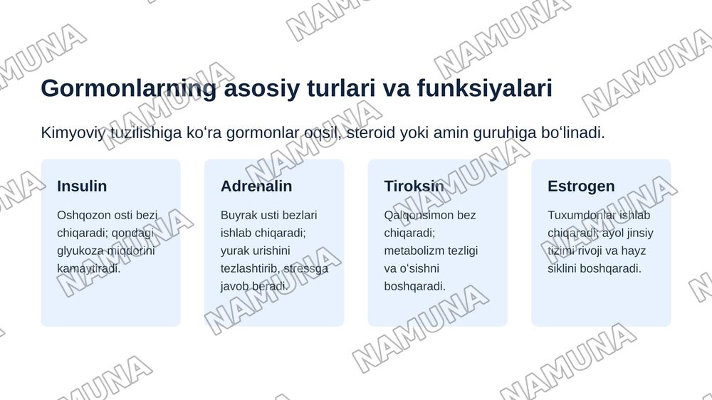 Organizmda endokrin tizim faoliyatini oʻrganish — zamonaviy taqdimot, 6-slayd