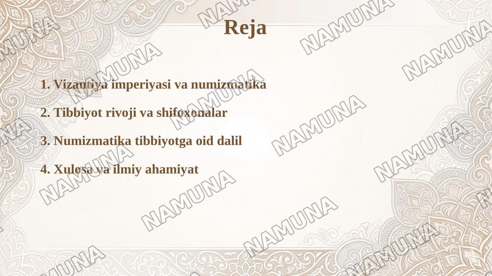 Vizantiya tibbiyotida numizmatika — taqdimot, 2-slayd