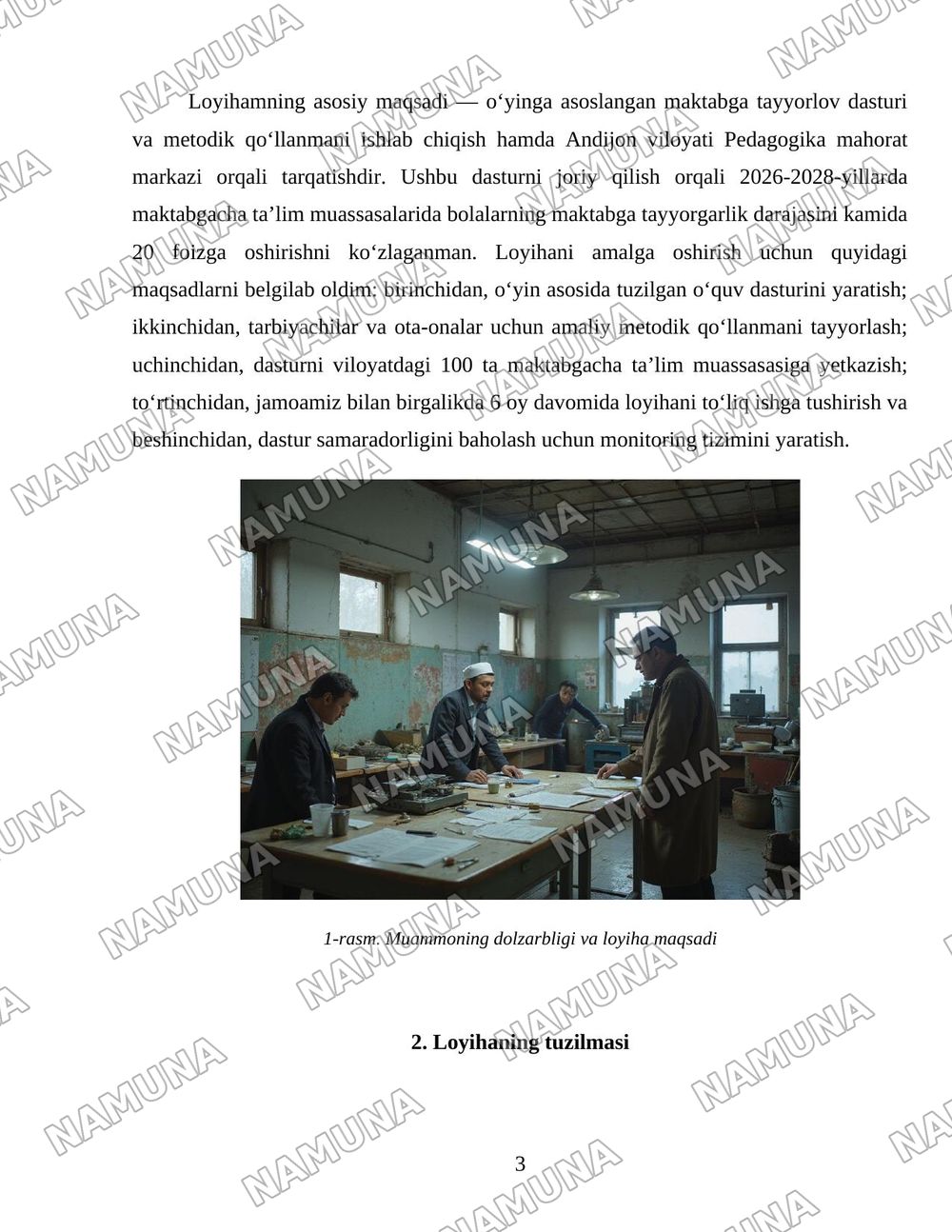 Oʻyinga asoslangan taʼlim orqali bolalarni maktab taʼlimiga tayyorlash — loyiha ishi, 3-varaq