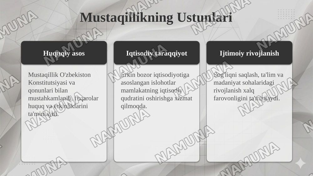 Mustaqillik oliy qadriyat — taqdimot, 7-slayd