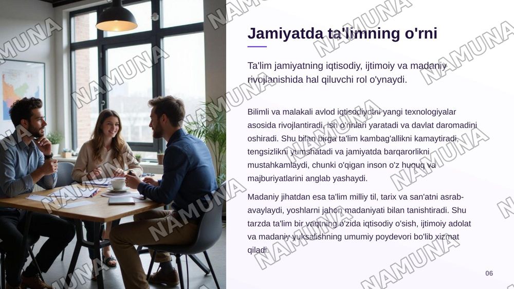 Ta'lim,jamiyat va madaniyat — zamonaviy taqdimot, 7-slayd